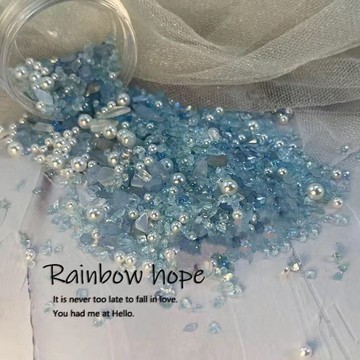 ✨台灣出貨✨網紅超仙氣卡磚DIY材料不規則組合晶透碎石穿戴美甲珍珠飾品配件