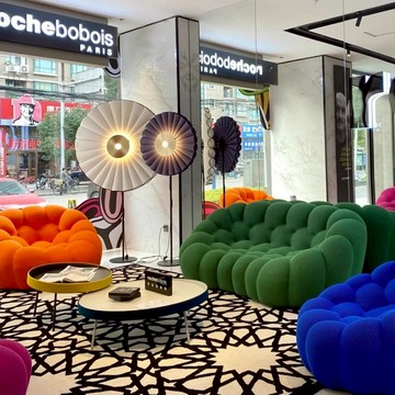 公司貨 免運 極簡法式羅奇堡意式網紅Bubble泡泡足球奶油風布定型棉沙發設計師 快速發貨