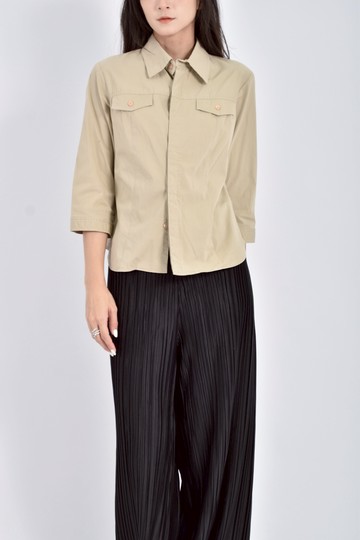 (S) ine nouie卡其黃色襯衫上衣