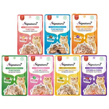 Signature7心寵 貓主食餐包系列 50g(1.76oz) x24入=2盒(購買第二件贈送寵喵樂-貓草玩具x1包)