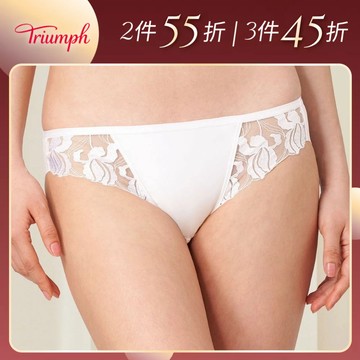黛安芬-Premium典雅鳶尾花系列 低腰內褲 M-EL 優雅白｜74R6940 03
