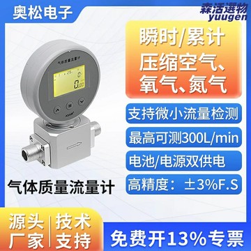 【高精度替代】熱式質量流量計 氣體流量計 壓縮空氣流量計 氧氣流量計 工業氣體流量計 電池供電 替代MF5706 適用於AMS2106