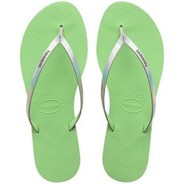 havaianas 哈瓦士 巴西人字拖 女款  You metallic 果綠雷射銀帶 涼鞋 拖鞋 夾腳拖 海灘鞋＊夏日微風＊