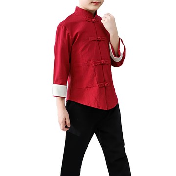 兒童萬聖節變裝派對造型服裝民國風學生裝  140cm  紅色