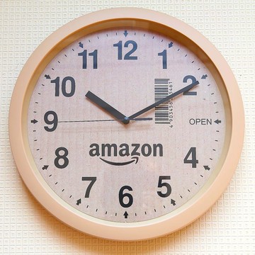 亞馬遜日本進口聯名限定款黃色外包裝風格的靜音兒童房間臥室掛鐘