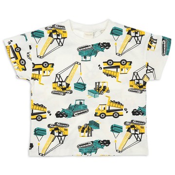 akachan honpo - 短袖T恤-滿版印花-黃色