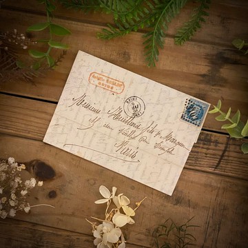 法國19世紀百年貼郵 手寫老信件