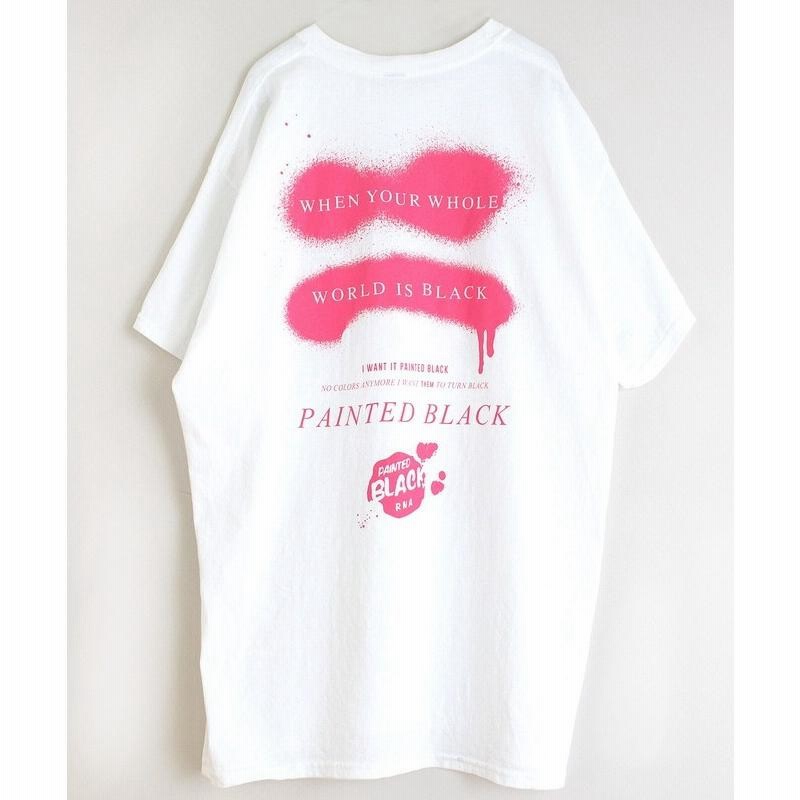 ☆セール SALE☆ アールエヌエー RNA ペイントブラックTEEシャツ パンク メディア バンドT ビッグシルエット Tシャツ 半袖 ブランド  レディース 服 | LINEブランドカタログ