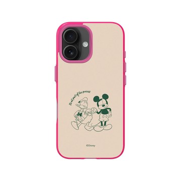 iPhone 16 Clear 粉漾桃 - 迪士尼-米奇 Mickey - 米奇與唐老鴨 - 碰拳