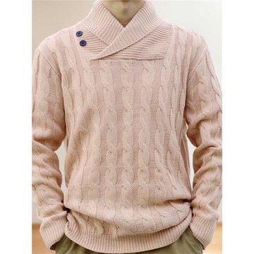 春秋薄款男翻領麻花毛衣Men's lapel Fried Dough Twists sweater