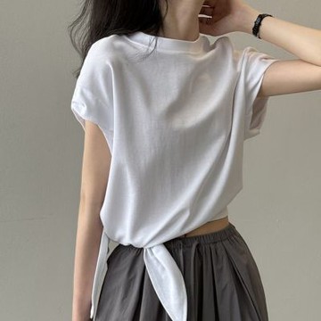[米蘭精品] 現貨+預購 法式短袖T恤短襯衫上衣親膚透氣美式休閒女裝-別緻修身女上衣3色74ma13