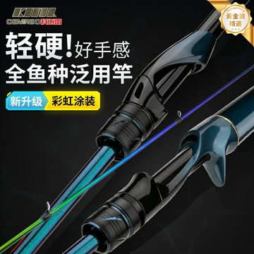 【彩虹變色輕量】路亞竿 魚竿 翹嘴竿 白條竿 直柄槍柄 高碳素材 M調泛用 溪流湖泊岸投 淡水路亞必備