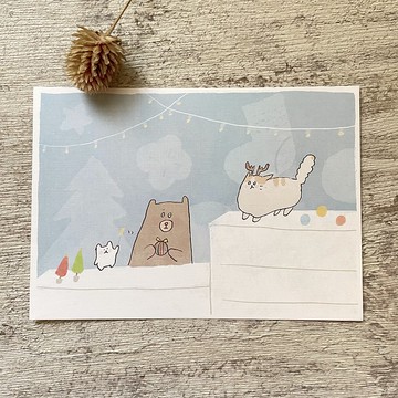 貓奴熊熊-聖誕明信片