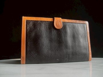 【老時光 OLD-TIME】早期二手老包TRUSSARDI寬版長皮夾