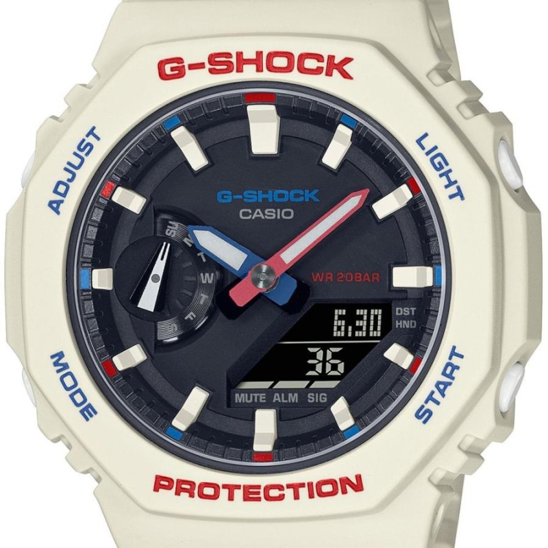 G-SHOCK ジーショック GMA-S2100WT-7A1JF カーボンコアガード構造 小型・薄型モデル トリコロール  ホワイト×ブラック×レッド×ブルー 腕時計 CASIO カシオ | LINEブランドカタログ