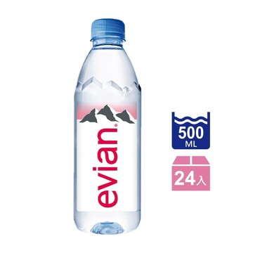 evian 【evian依雲】天然礦泉水(500mlX24入)保特 (兩箱)