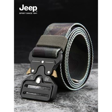 JEEP SPIRIT吉普皮帶男女士通用帆布尼龍戶外運動中青年卡扣工裝