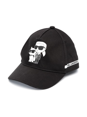 Karl Lagerfeld Kids - Ikonik Karl & Choupette Cap - kids - Cotton - 54 cm - Black