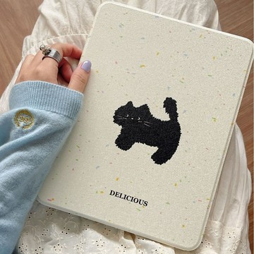 卡通貓咪 360°旋轉iPad A16 air7新款亞克力保護套 平板帶筆槽保護殼 11英寸外殼