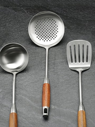 304不鏽鋼漏勺加厚長柄過濾勺家用笊籬油炸撈勺餃子撈面勺廚房勺廚房小物 廚房用品 廚具 料理工具