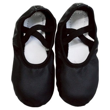 kidsballetmall 女童款私人皮革芭蕾舞鞋  黑色  190mm