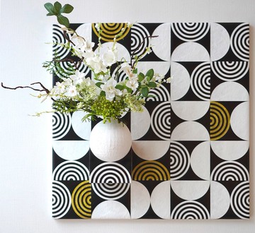 3D 牆面藝術品 黑白花境 佈置設計 仿真花結合畫 送禮