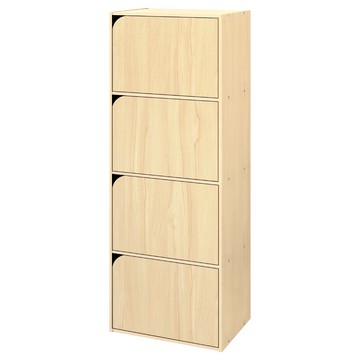 《HOPMA》斯麥四門收納櫃 台灣製造 置物櫃 書櫃 四門櫃 四層櫃-楓木