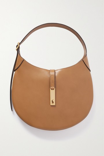 Polo Ralph Lauren - Polo Id Medium Leather Shoulder Bag - Tan - one size