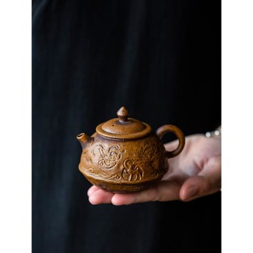 碌心  粗陶醬釉敦煌壺 中式復古泡茶壺 家用辦公茶壺功夫茶具單壺