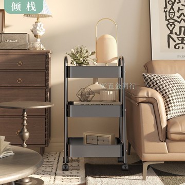 ⚡五金嚴選⚡加厚小推車碳鋼置物架 移動臥室多層落地收納儲物架子 收納置物架