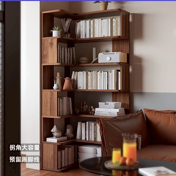 廠家直銷 臺灣熱賣 🚚 轉角櫃實木角櫃書櫃書架置物架轉角書櫃實木多層簡易落地收納櫃 XEXE