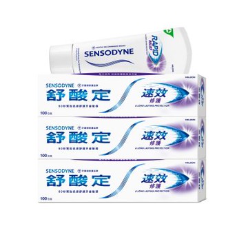 舒酸定 速效修護抗敏牙膏 100g*3入