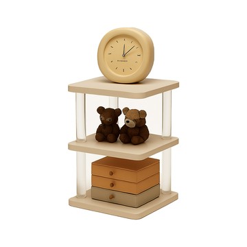 Cooyee 三層置物架(25*25cm)(胡桃色)