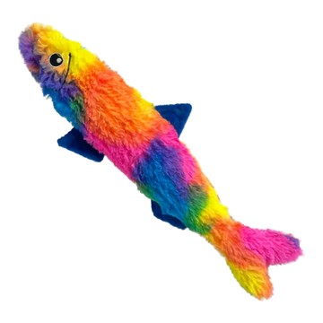 Golden Cat 黃金貓 貓草玩具嗨玩系列 彩虹魚  尺寸加大加長  柔軟親膚小兔絨材質  1個  彩色魚