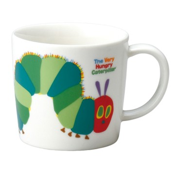 kanesho 金正陶器 馬克杯 陶瓷 約270ML  好餓的毛毛蟲 白色  1個