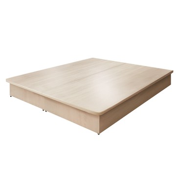 IHouse-台灣製 燈光+強化型雙人5尺內縮全封底/6分木心板床架/床座/雙人床白梧桐