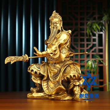 免運 公司貨 黃銅武圣關公家居辦公室桌面武財神關公銅像關二爺工藝禮品擺件 可開發票 全館六折 工廠現貨直銷 新品特價 CYSH01031