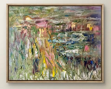 池塘的交響曲 - 畫布上的抽象油畫