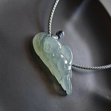 冰種翡翠天使吊墜 | 天然緬甸翡翠玉器