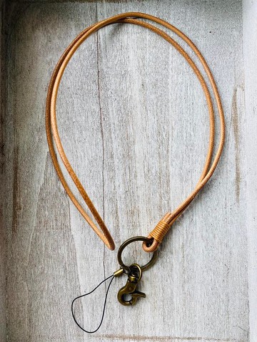 圓 原皮色 皮革掛繩 真皮吊繩　手機/證件套/識別證/悠遊卡/鑰匙