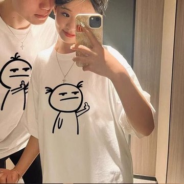 🌸限時下殺🌸100%純棉情侶裝男女休閒時尚T恤新款上衣2025夏季短袖百搭寬鬆t恤