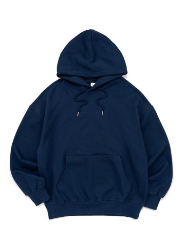 Plain Oversized French Terry Hoodie [Navy]