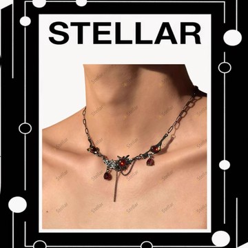 《✨Stellar 千星飾品✨》C004 深紅系列 玫瑰哥特 小眾設計 深紅銀黑 頸鍊 夏日新品 戀與深空 秦徹
