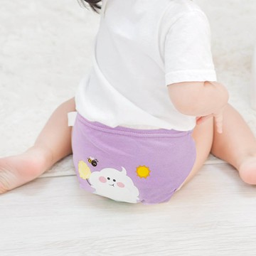 韓國 agazzang - 無螢光六層加倍分離式學習褲-棉花雲朵-紫