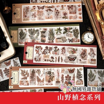 【無國界文具店】山野植念系列 貼紙 手帳貼紙 素材貼紙 植物貼紙 裝飾貼紙 簡約貼紙 插畫貼紙 裝飾貼紙
