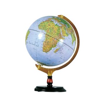 【Fucashun】12吋地球儀木座-附燈 MS-112LPW /個 3627(地形.行政兩用)