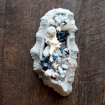 臺灣植栽島 乾燥花水泥植栽 海洋寶島