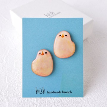 豆雛雞小胸針組