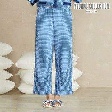 YVONNE 以旺傢飾條紋提花長褲-寧靜藍(M/L)