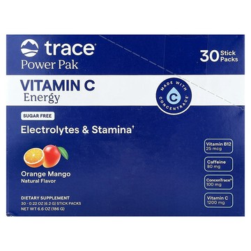 Trace, Power Pak，維生素 C 能量，橙子芒果味，30 條，每條 0.22 盎司（6.2 克）